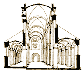 Кёльн, западный и восточный фасады собора, поперечный разрез - www.Arhitekto.ru